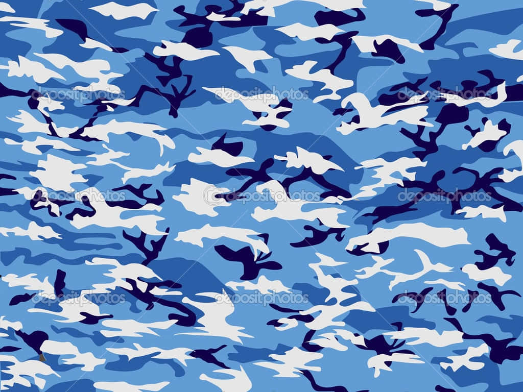 Undvikupptäckt Med Blå Kamouflage. Wallpaper