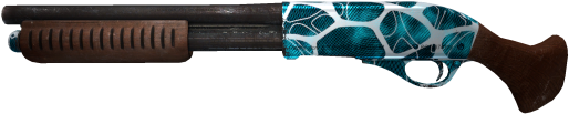 Blue Camouflage Shotgun PNG