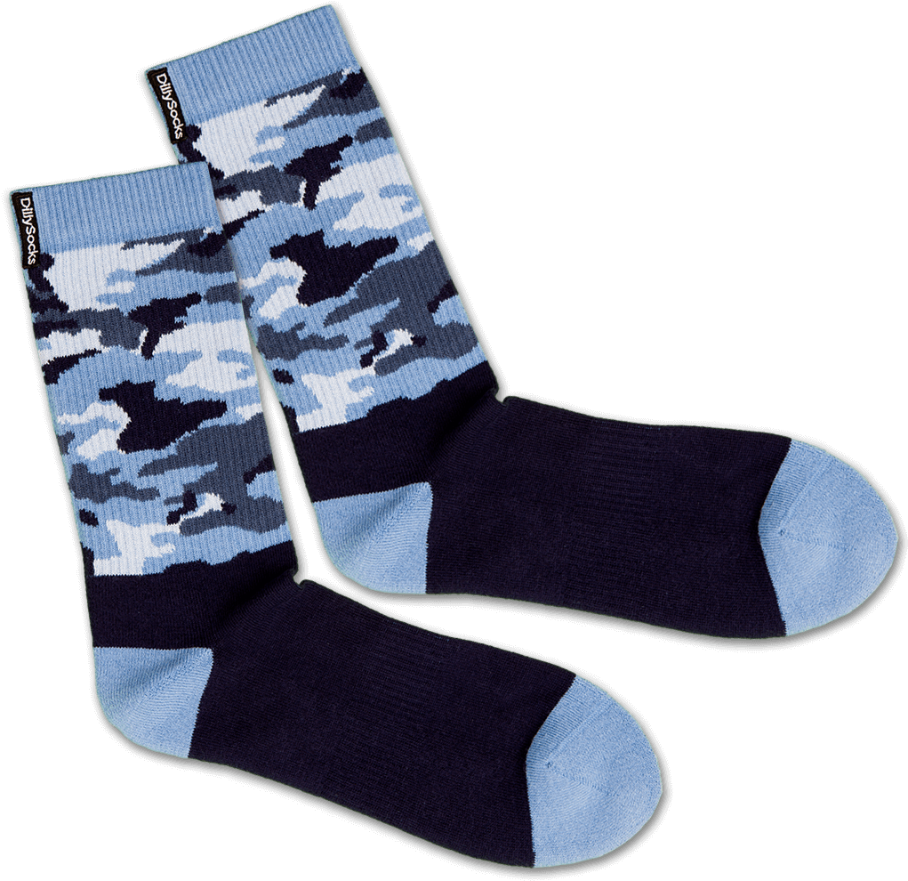 Blue Camouflage Socks PNG