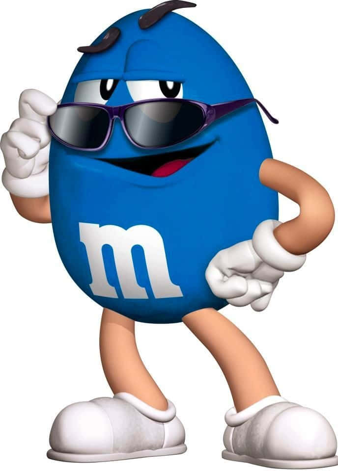 Blue Candy Character With Sunglasses Wallpaper
