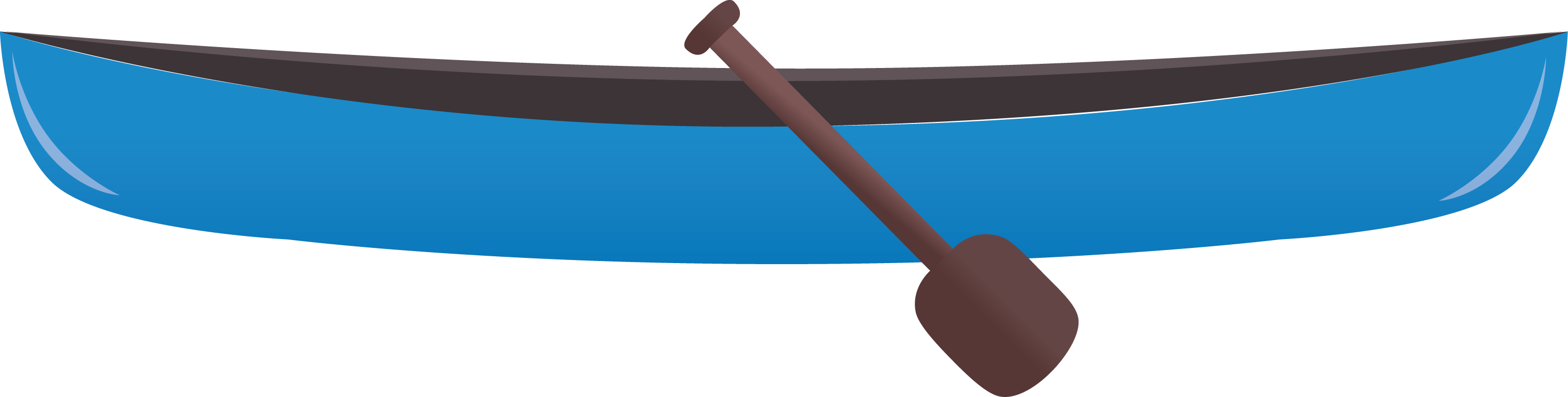 Blue Canoewith Paddle PNG