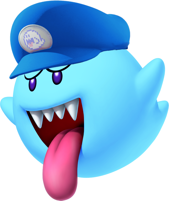 Blue Cap Boo Sticking Out Tongue PNG