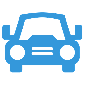 Blue Car Icon Simple Design PNG