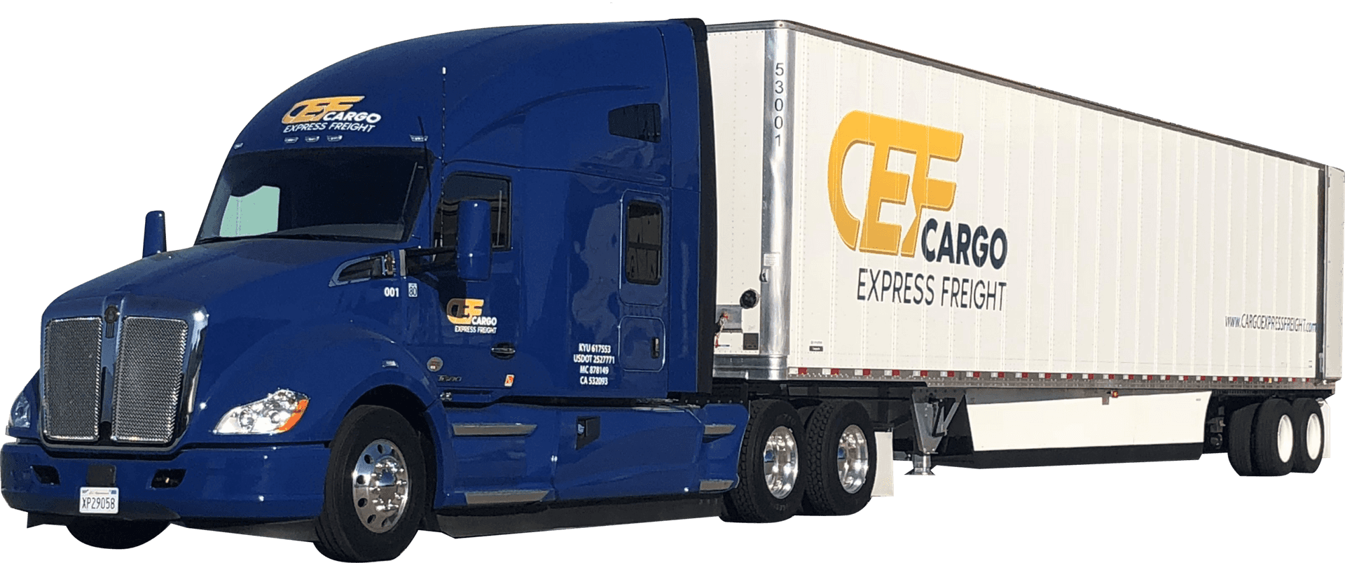 Blue Cargo Express Freight Truck PNG