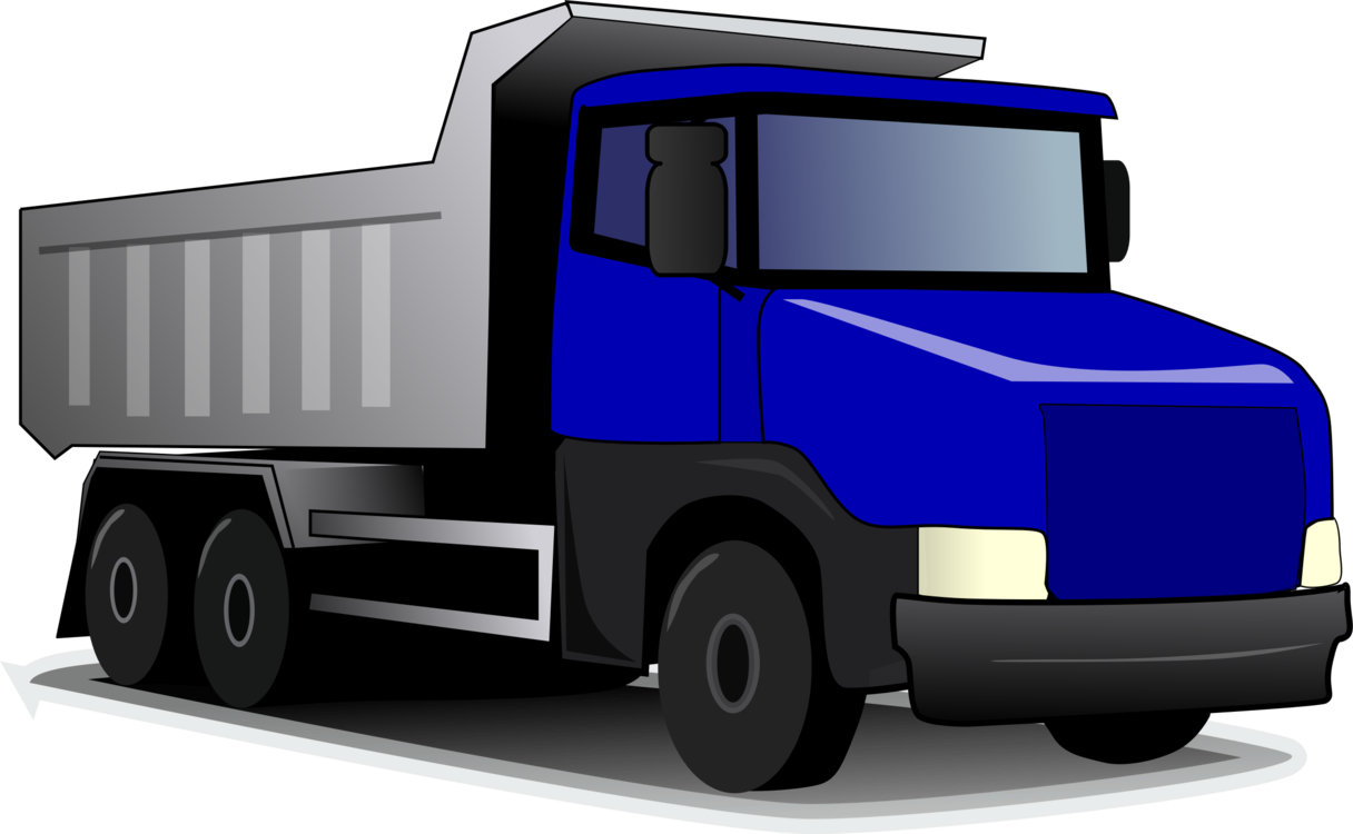 Blue Cargo Truck Illustration PNG