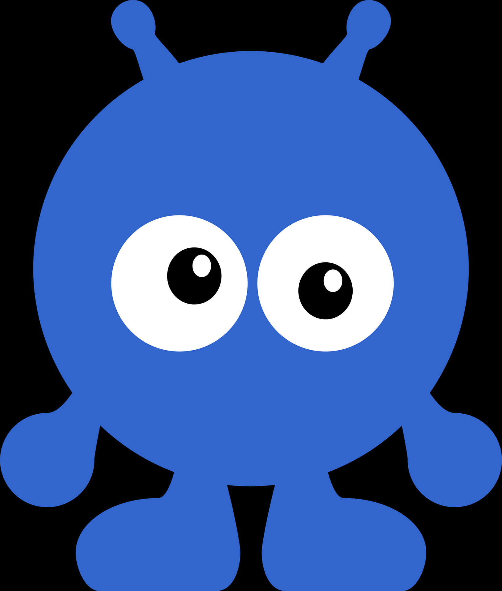 Blue Cartoon Alien Graphic PNG