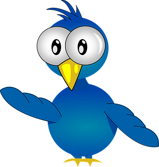 Blue Cartoon Bird Vector PNG