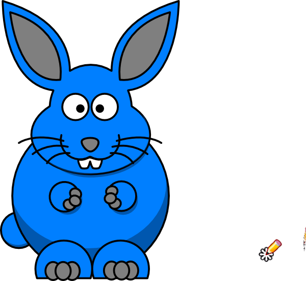 Blue Cartoon Bunny PNG