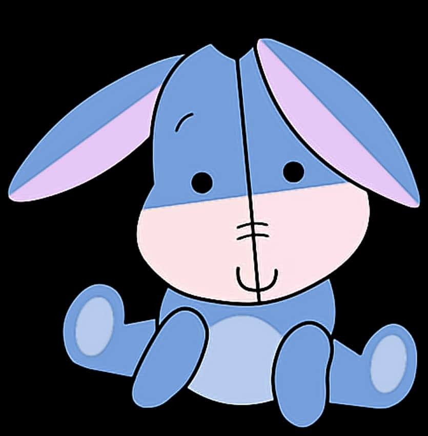Blue Cartoon Bunny Graphic PNG