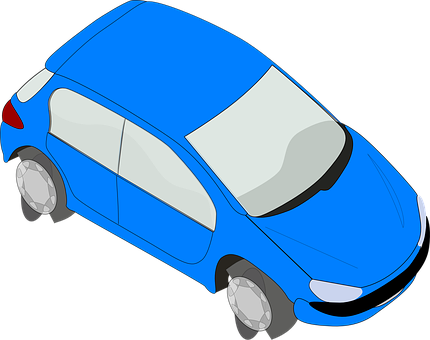Blue Cartoon Car Graphic PNG
