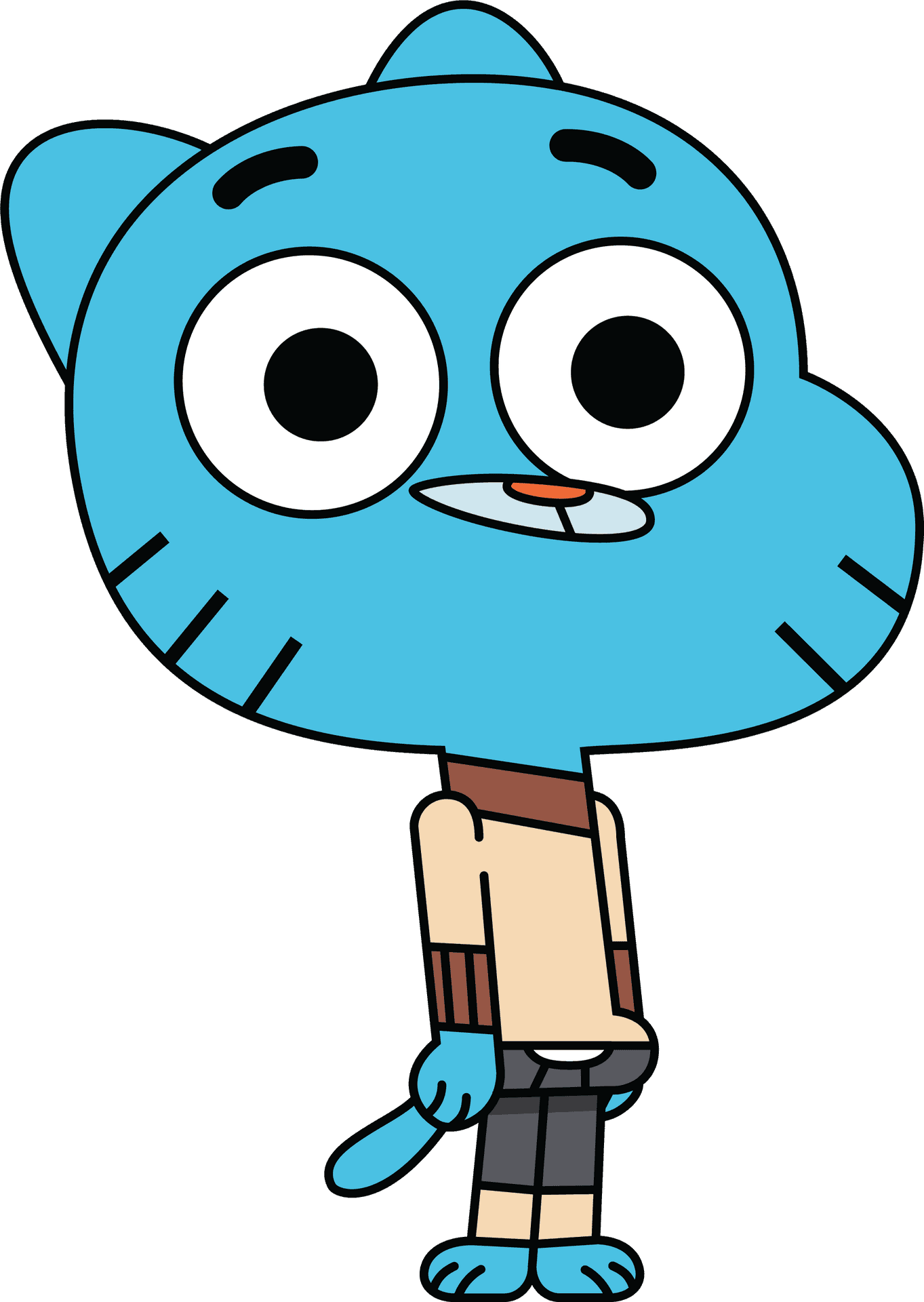 Blue Cartoon Cat Character Standing PNG