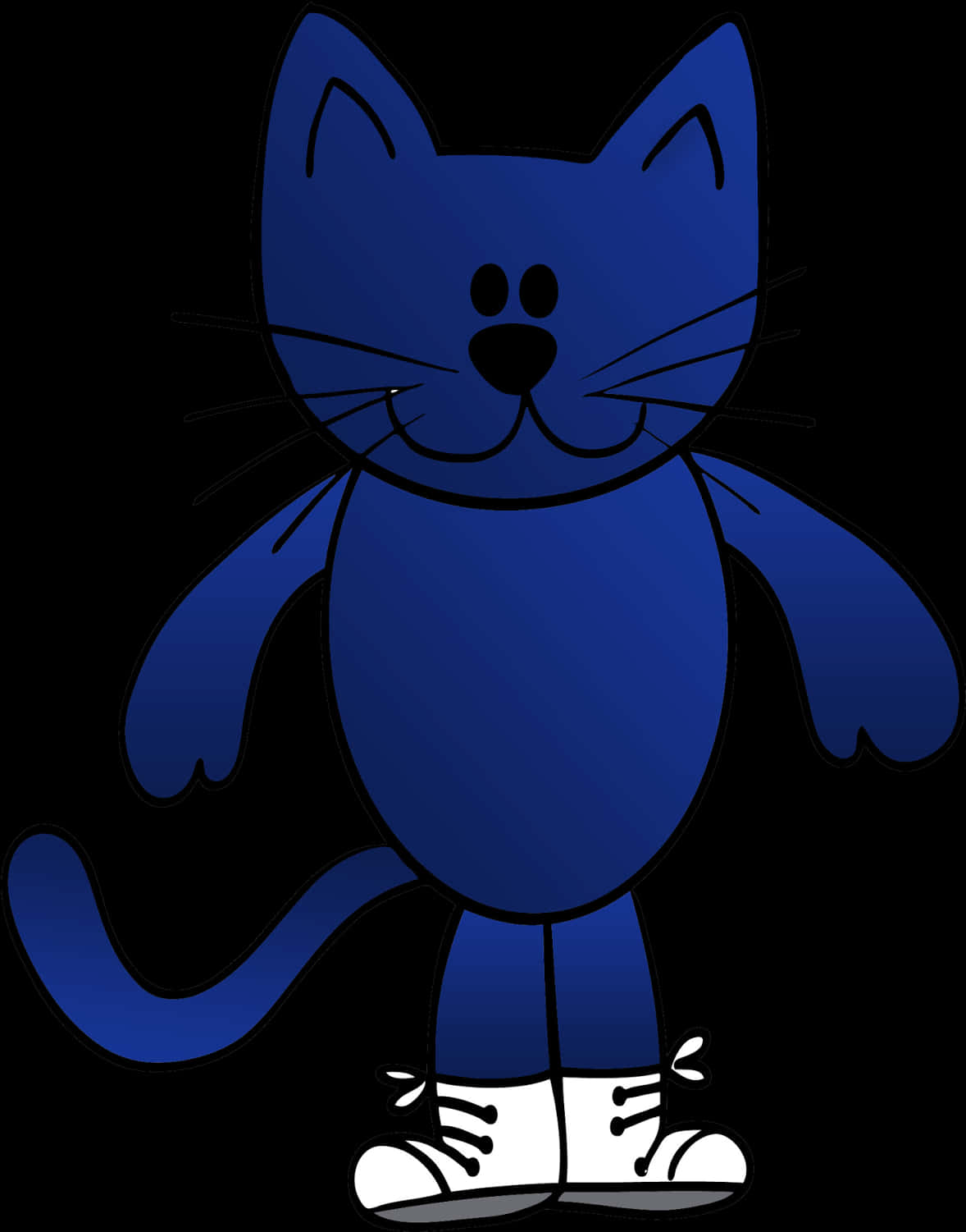 Blue Cartoon Cat Standing PNG