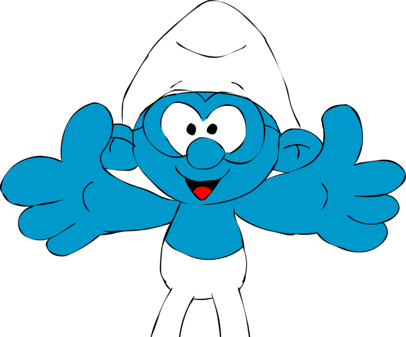 Blue Cartoon Character Outstretched Arms PNG