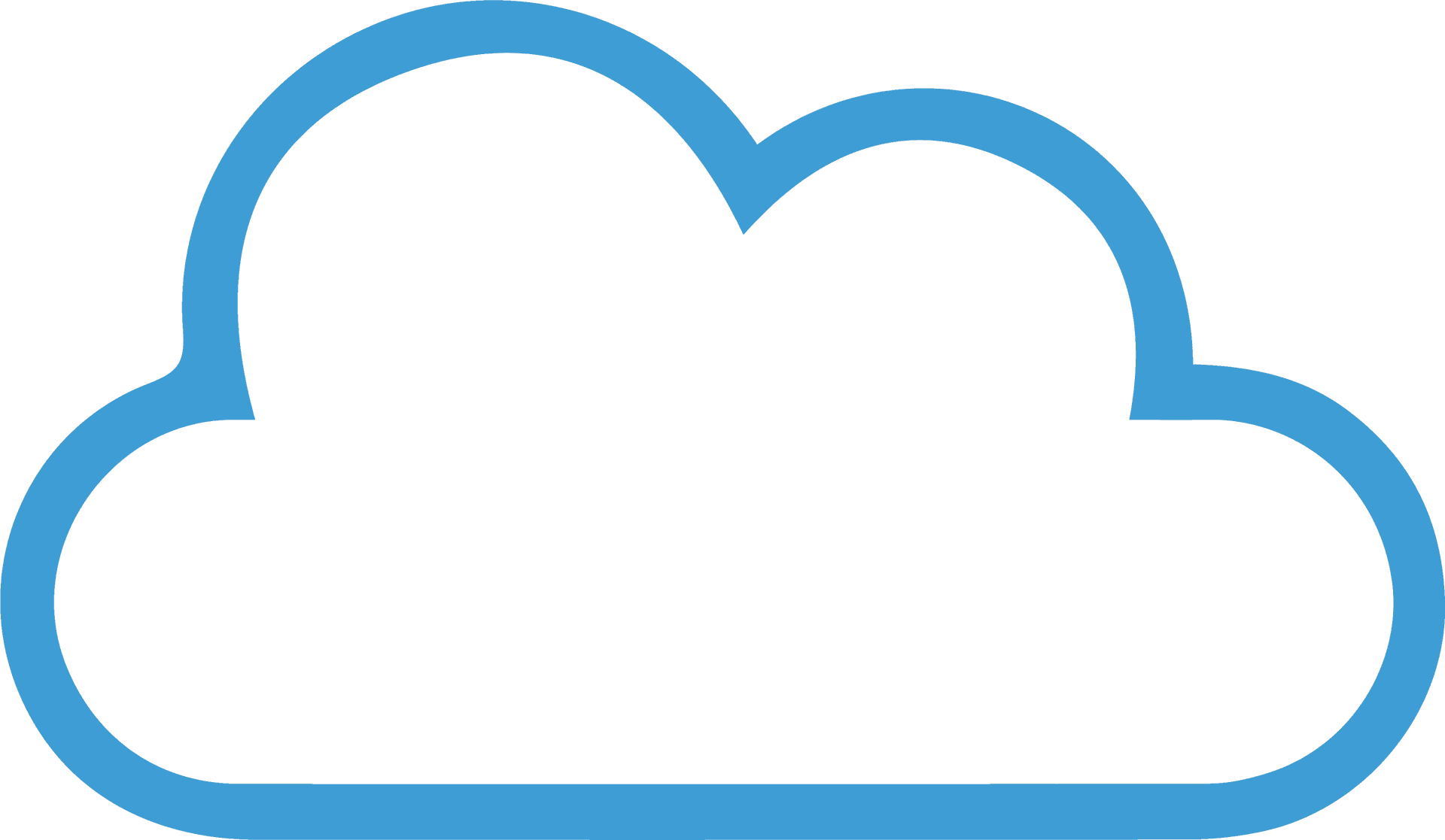 Blue Cartoon Cloud Outline PNG