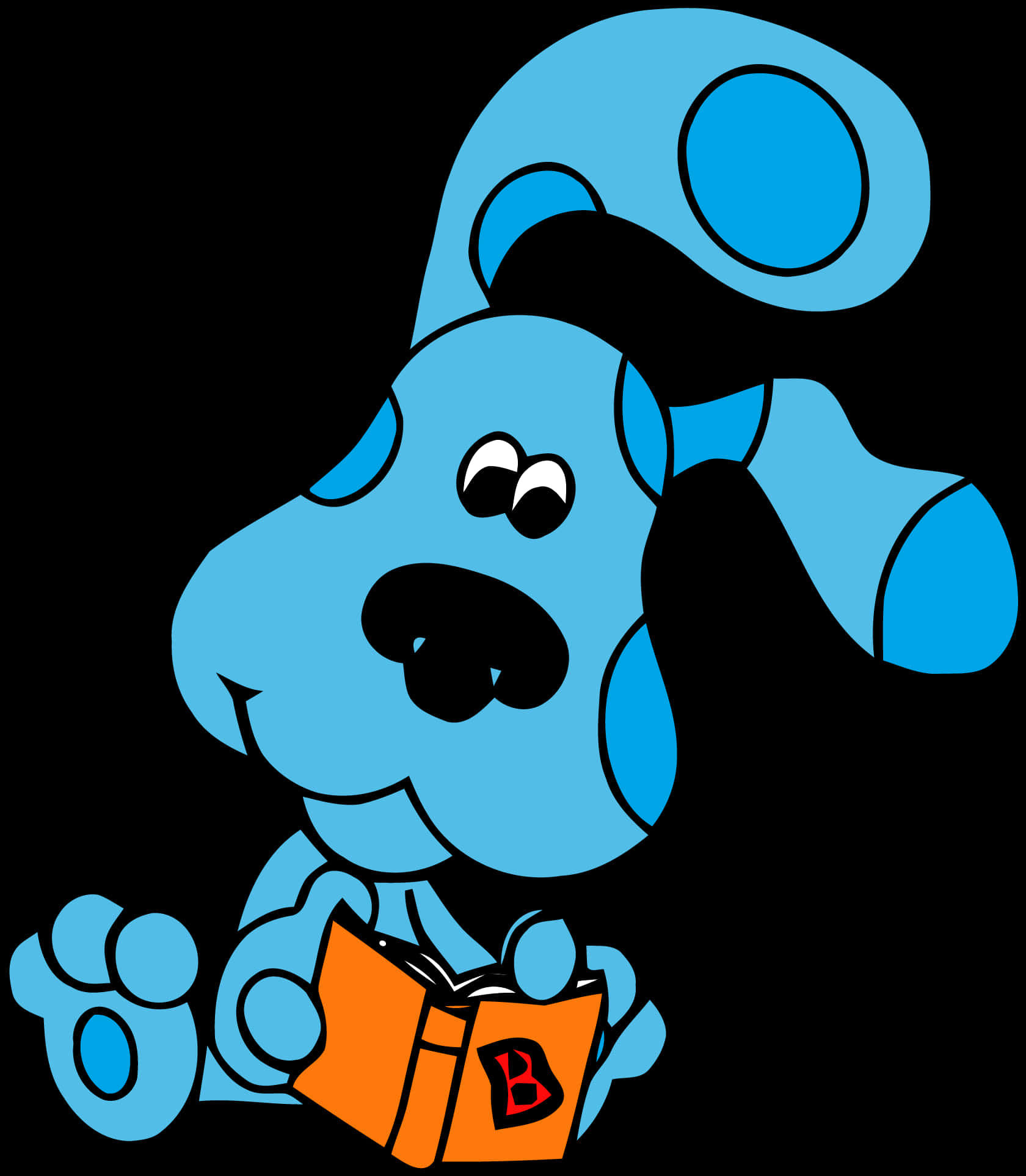 Blue Cartoon Dog Reading Book PNG