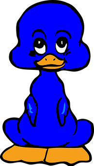 Blue Cartoon Duckling PNG