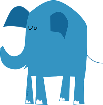 Blue Cartoon Elephant PNG