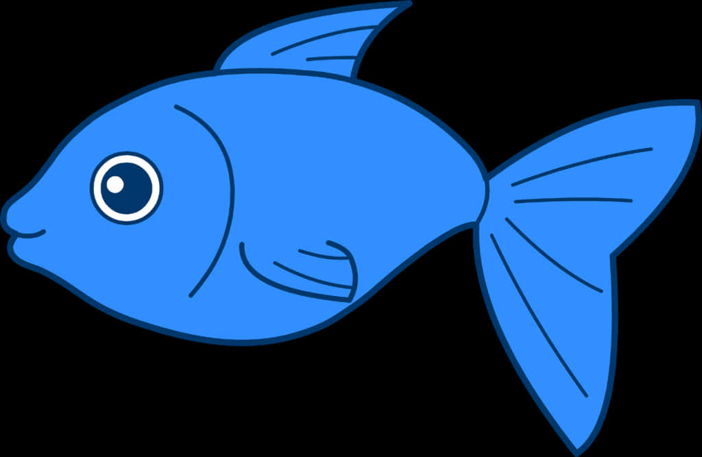 Blue Cartoon Fish Illustration PNG