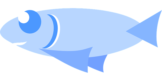 Blue Cartoon Fish Vector PNG