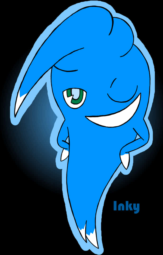 Blue Cartoon Ghost Inky PNG