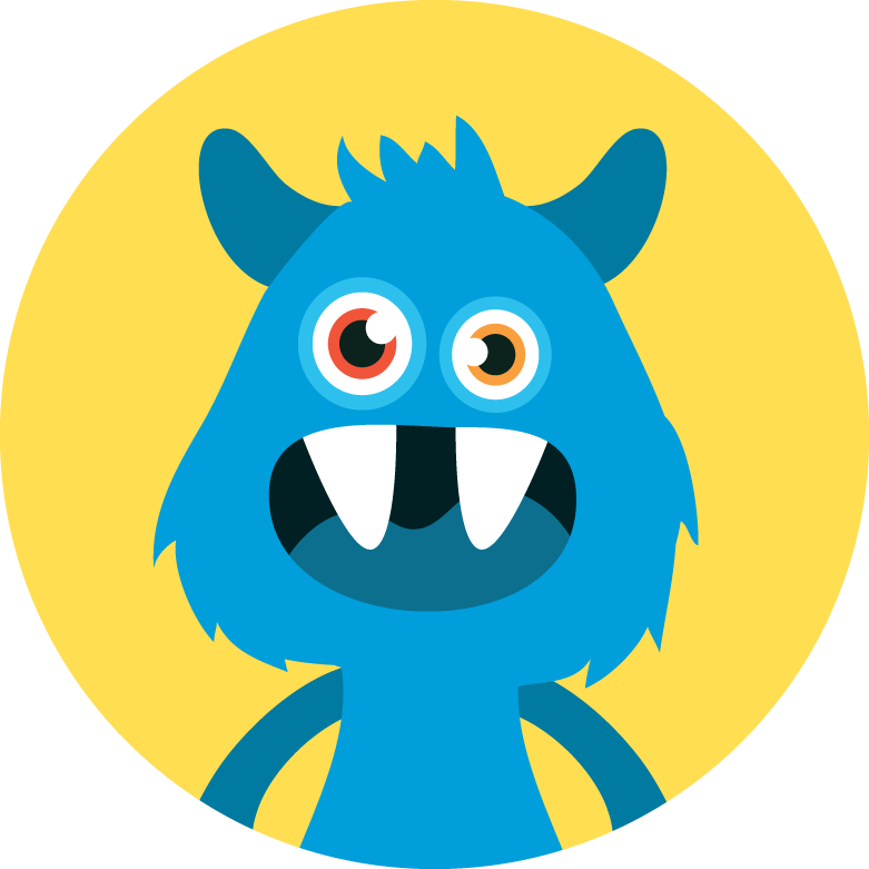 Blue Cartoon Monster Avatar PNG
