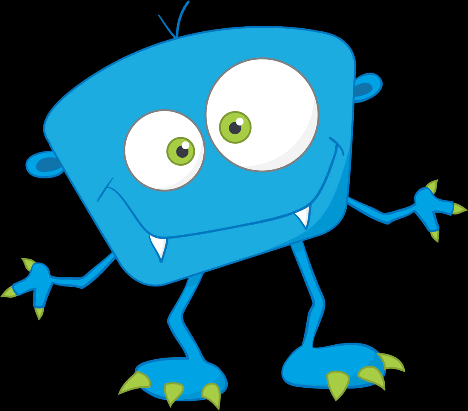 Blue Cartoon Monster PNG
