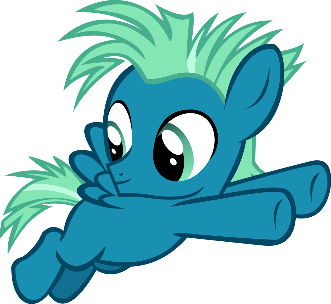 Blue Cartoon Pony Flying PNG