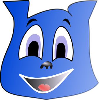 Blue Cartoon Smile Graphic PNG