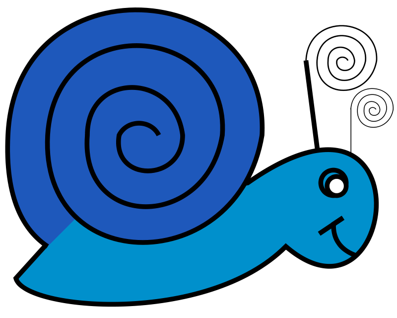 Blue Cartoon Snail PNG