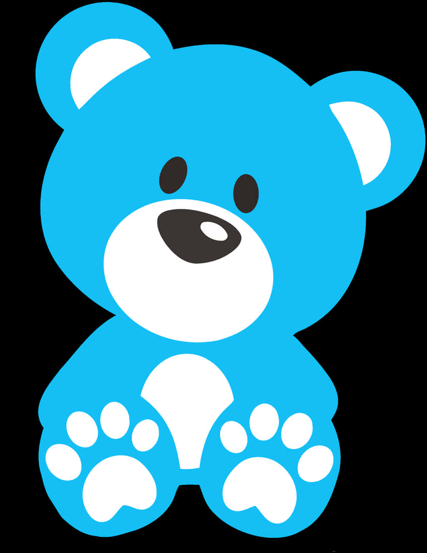 Blue Cartoon Teddy Bear Graphic PNG