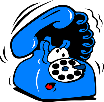 Blue Cartoon Telephone Graphic PNG