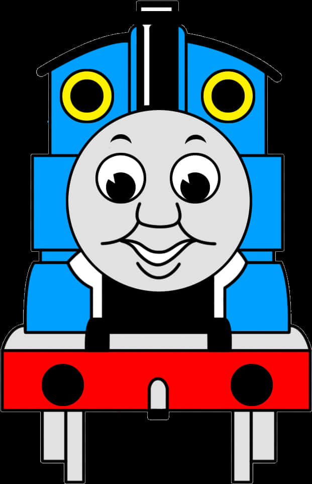 Blue Cartoon Train Character PNG