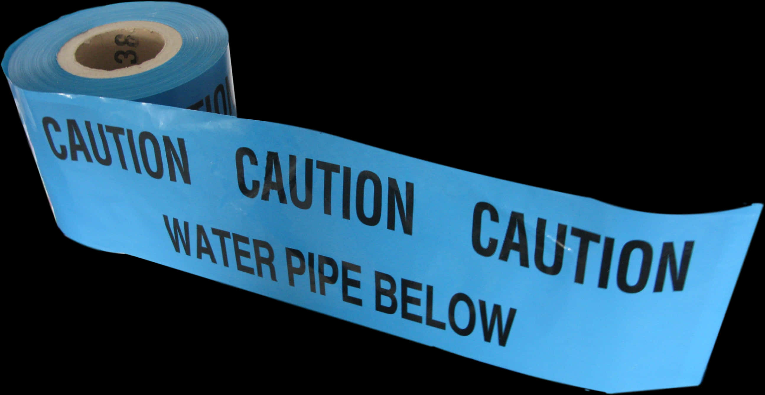 Blue Caution Water Pipe Below Tape PNG