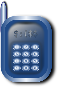 Blue Cellphone Icon PNG