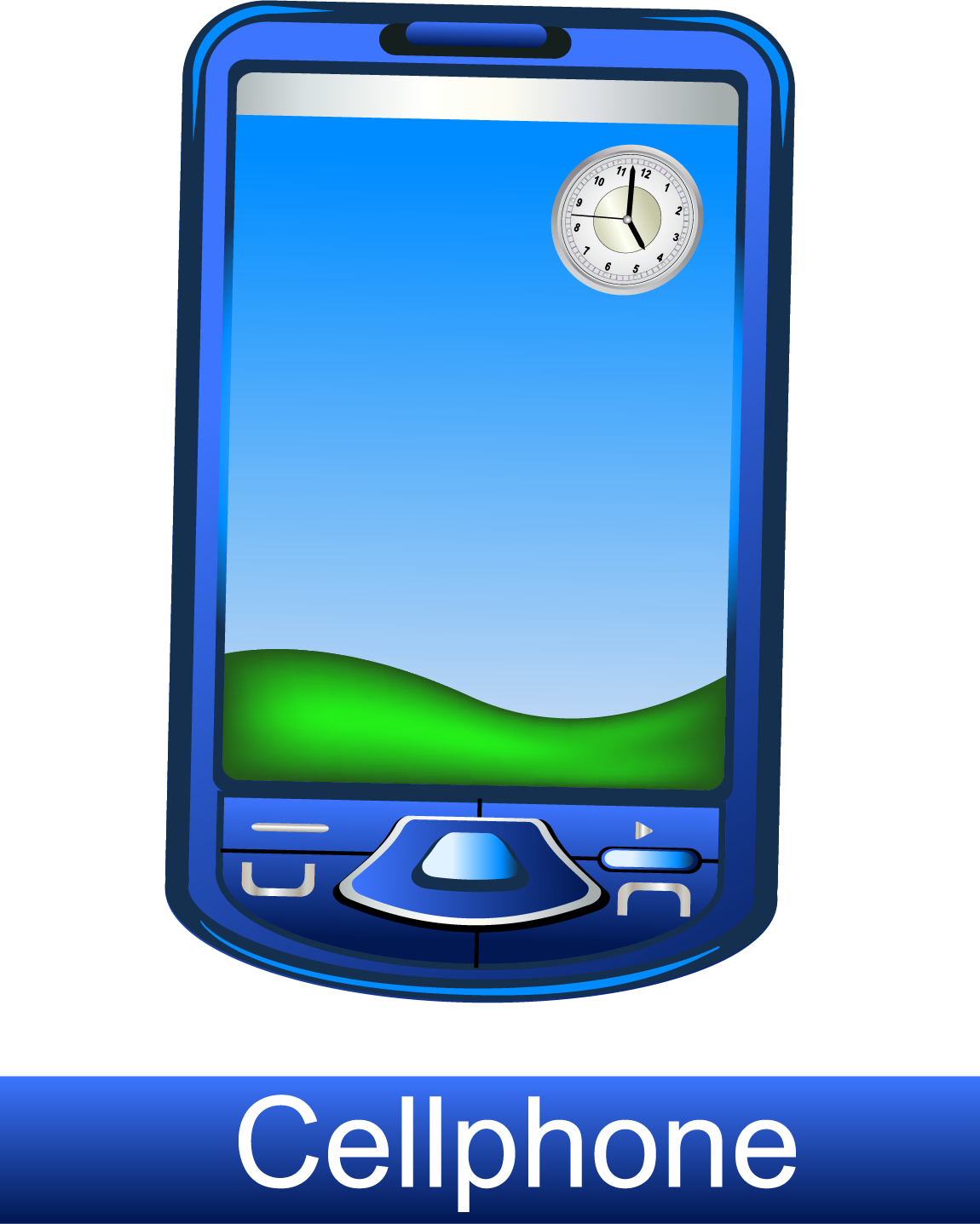 Blue Cellphone Vector Illustration PNG