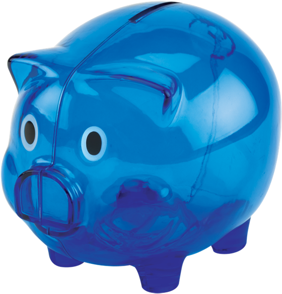 Blue Ceramic Piggy Bank PNG