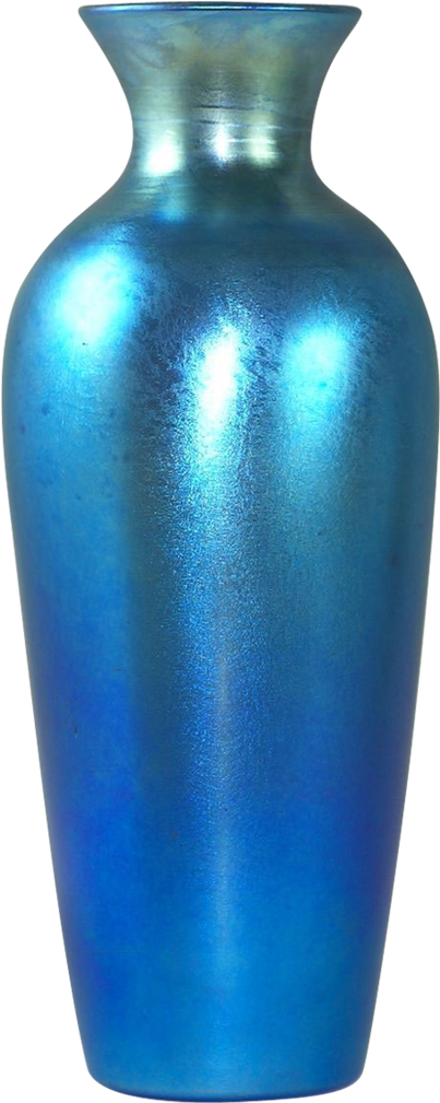 Blue Ceramic Vase Reflective Surface PNG