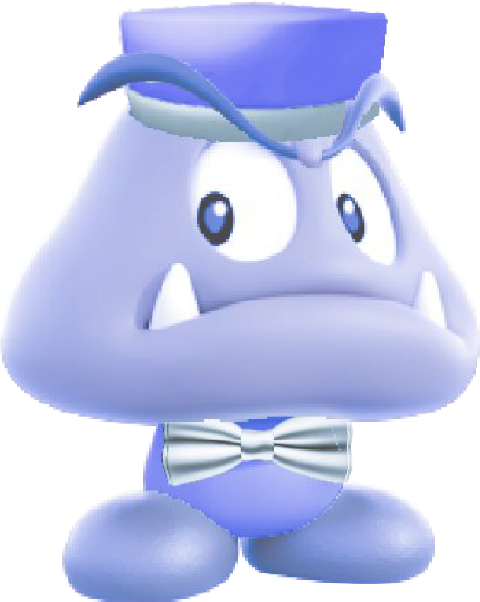 Blue Character Bowtie Hat PNG