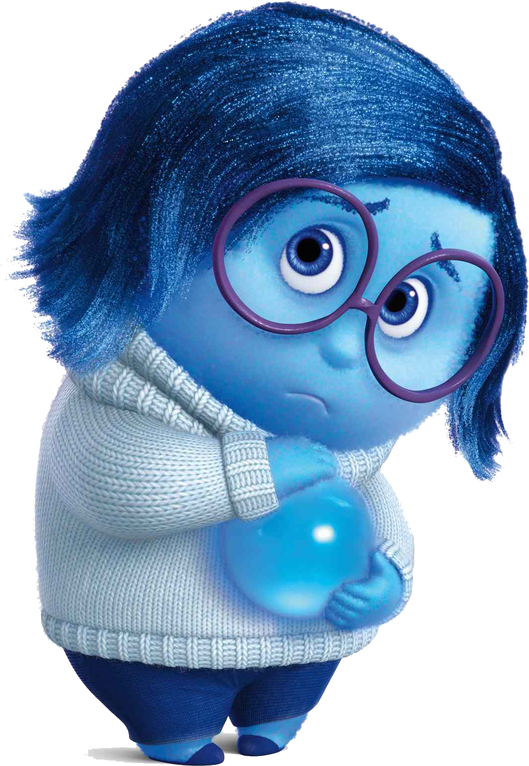 Blue Character Feeling Down PNG