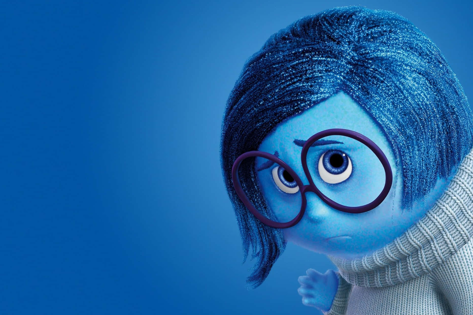 Blue Character Thoughtful Expression Wallpaper