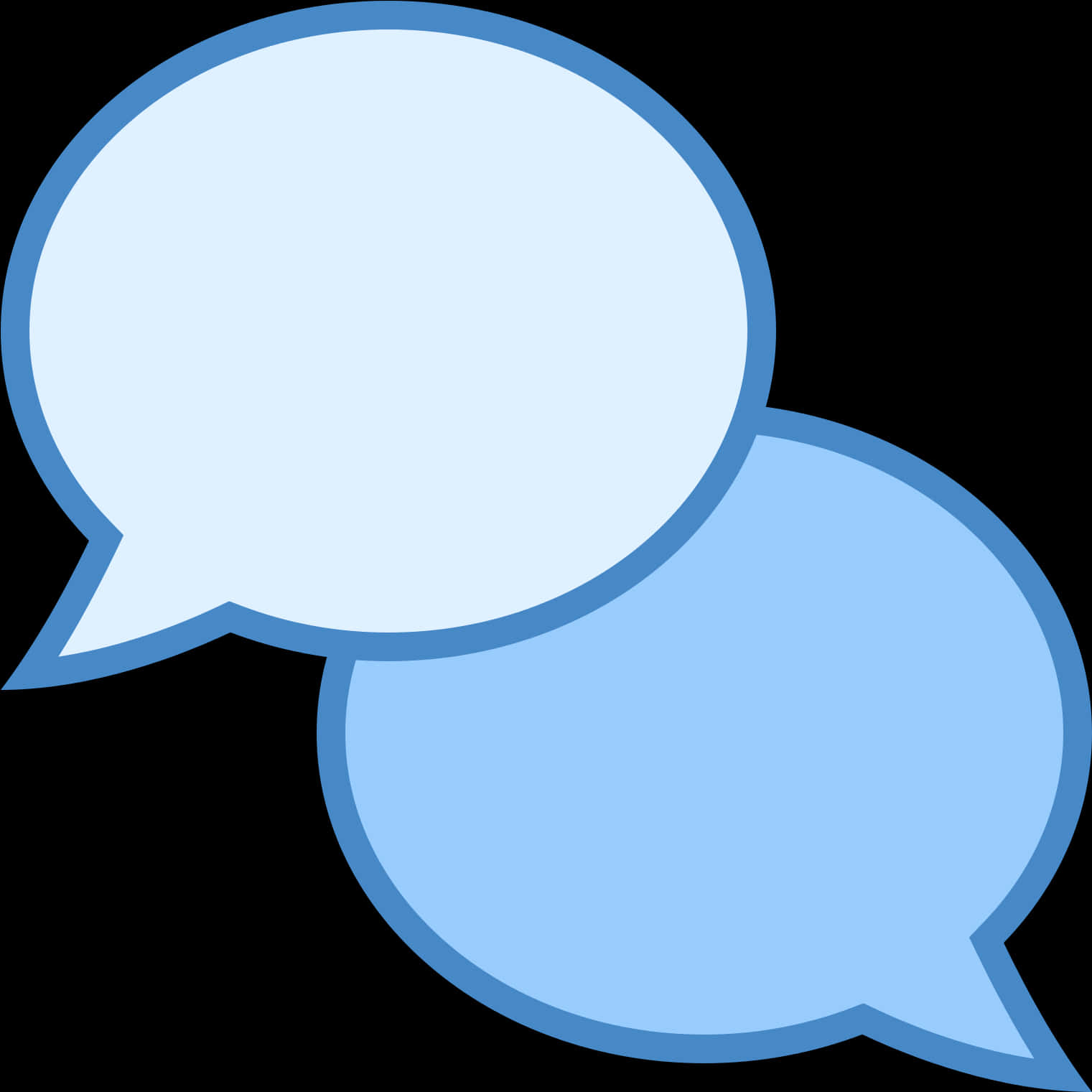 Blue Chat Bubbles Graphic PNG