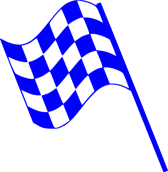 Blue Checkered Flag Graphic PNG