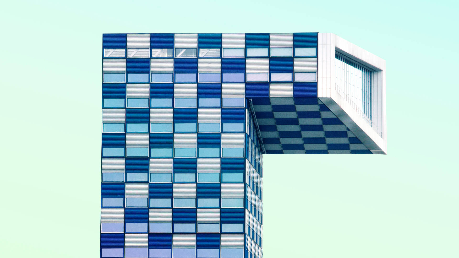 Blue Checkered Mainport Rotterdam University Wallpaper