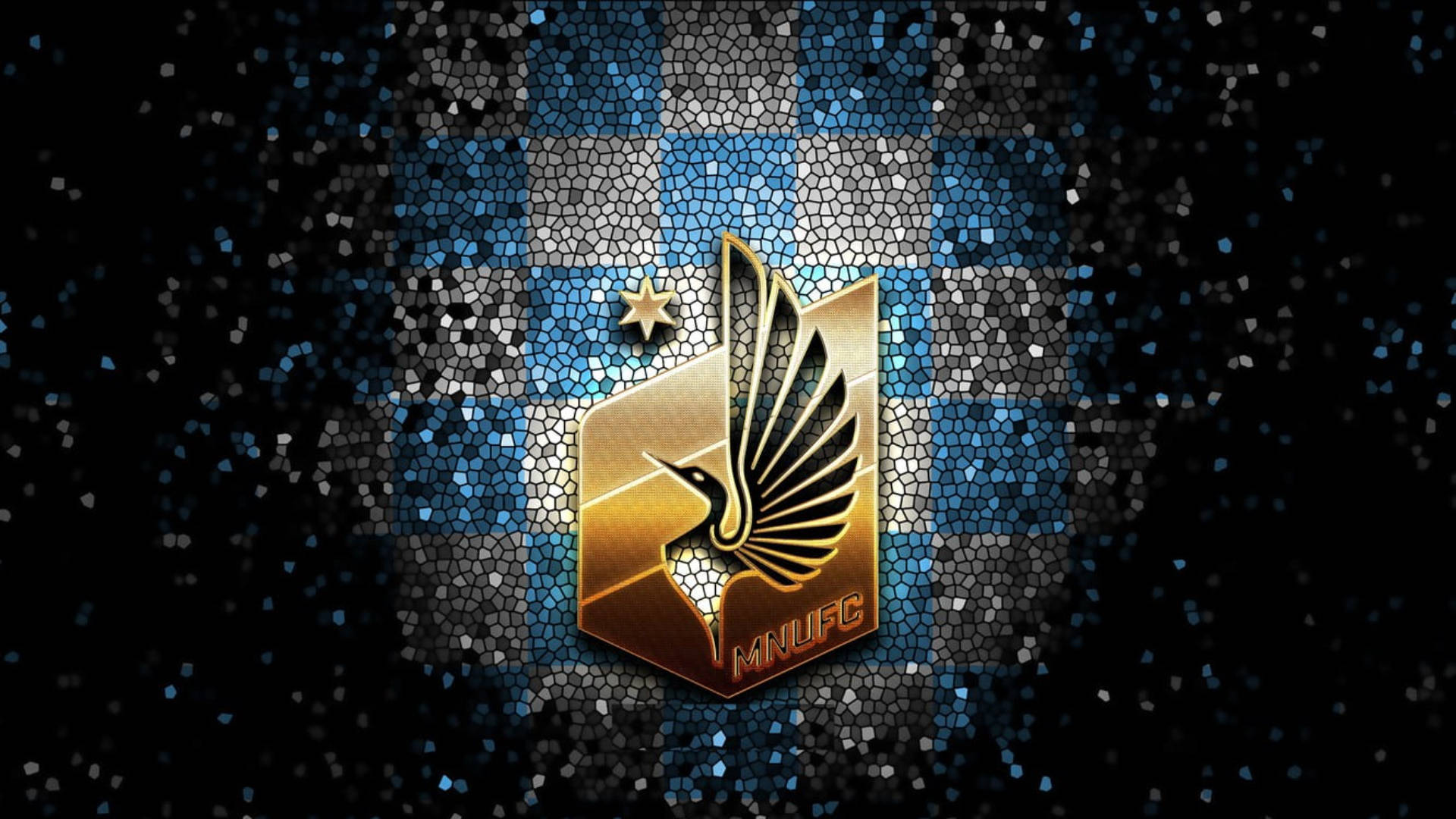 Blue Checkered Minnesota United Logo Wallpaper
