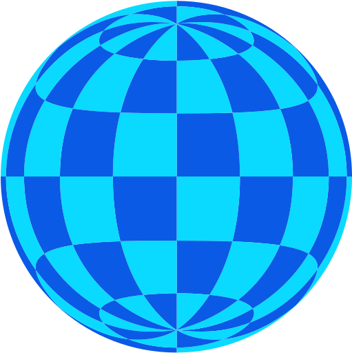 Blue Checkered Sphere Illustration PNG