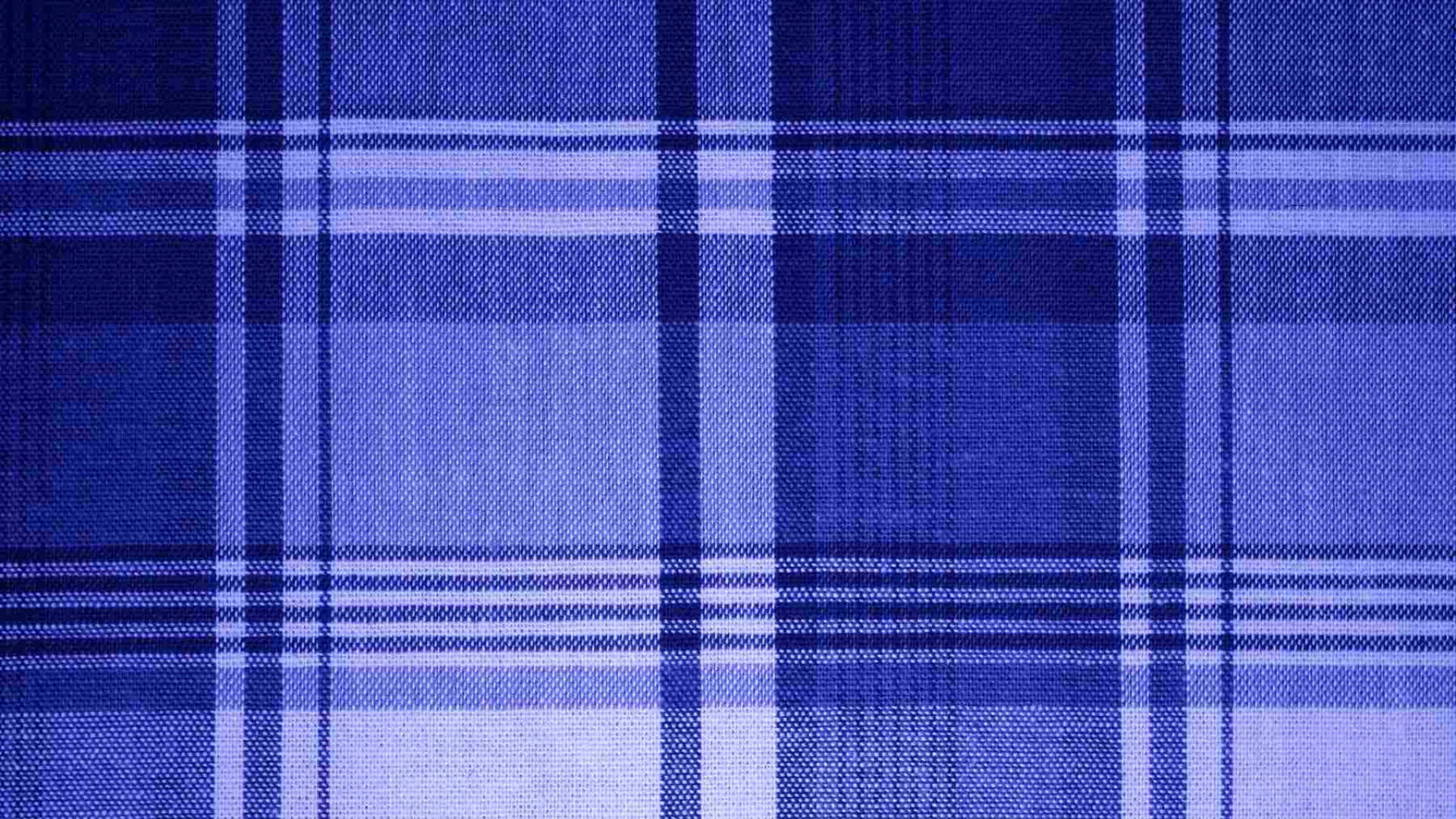 Blue Checkered Textile Design Wallpaper