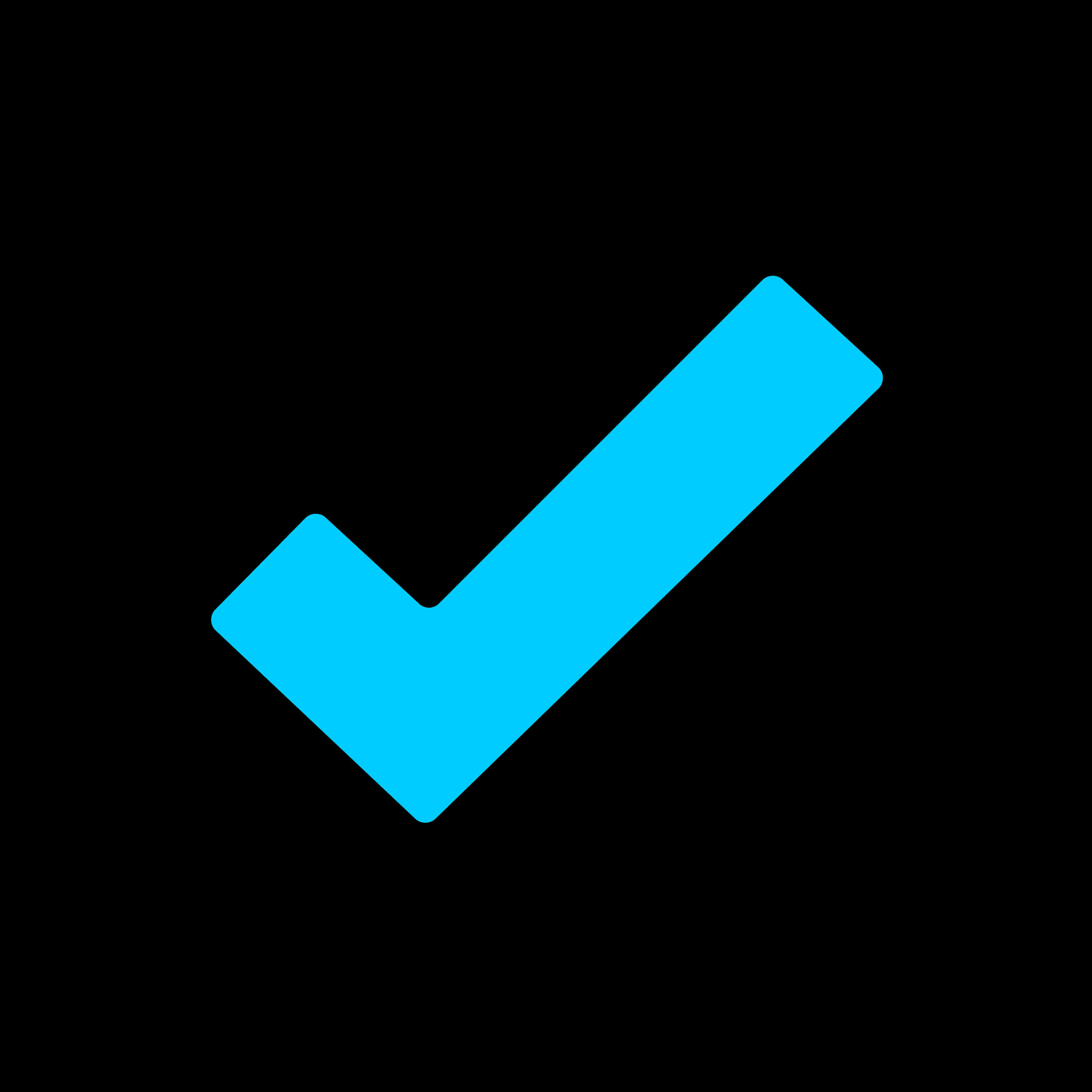 Blue Checkmark Black Background PNG