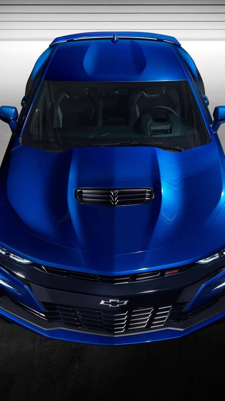 Blue Chevrolet 2019 2ss Camaro Car Iphone Wallpaper