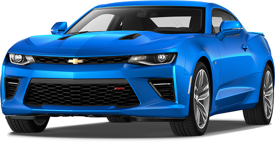 Blue Chevrolet Camaro S S Angled View PNG