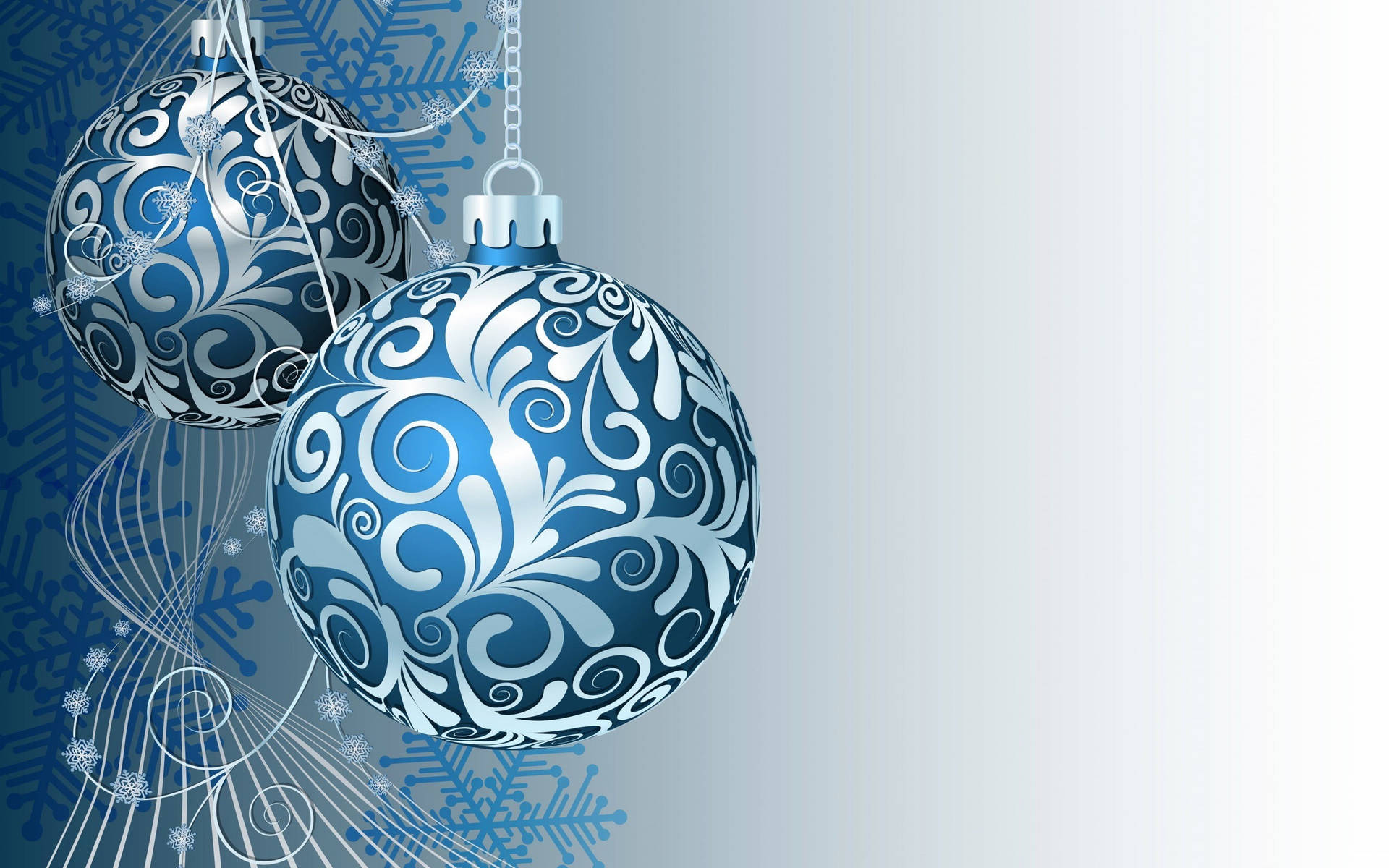 Blue Christmas Balls Holidays Graphic Wallpaper